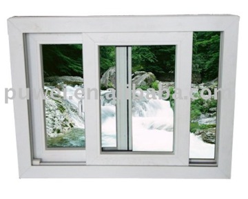 UPVC sliding window, Plastic sliding window, Vertical Sliding Window UPVC two panels horizontal open plastic sliding window