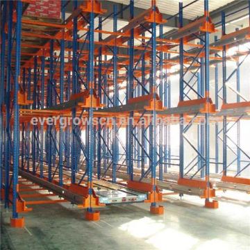 Warehouse factory FIFO storage racks / economical high density radio shuttle vehicle racks