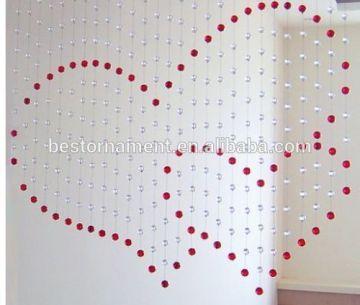 Heart-shaped crystal bead curtain