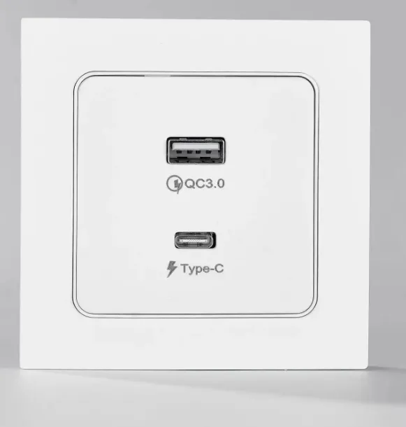 Розетка USB и Type C White Elendax