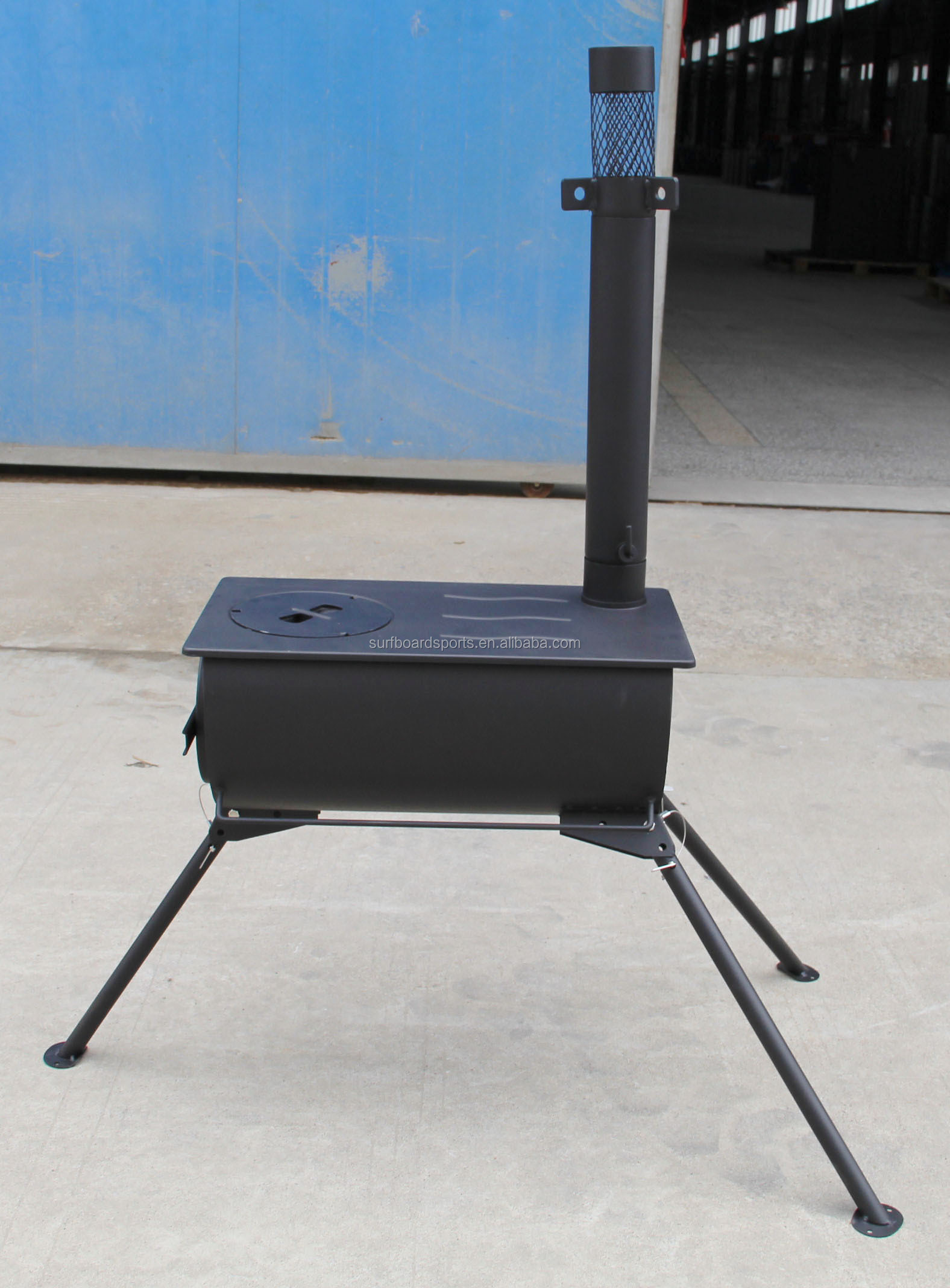 Wood stove for camping tents.