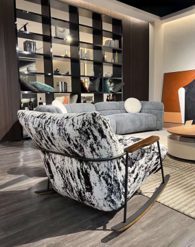 Modern Artistic Lounge Chair with Metal Frame