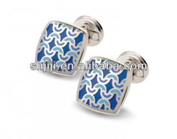 Christmas Gift Europe Featured Light Blue Enamel Cufflinks