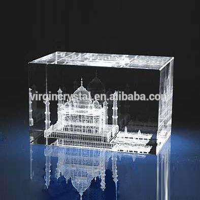 3D Laser Crystal Block With Palace Image Inside For New Year Gift