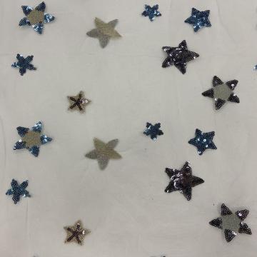 Twinkle Star Pattern Sequin Embroidery Fabric