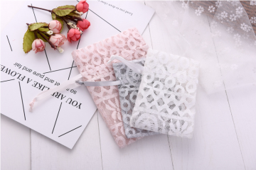 Customized classic lace mesh drawstring bag