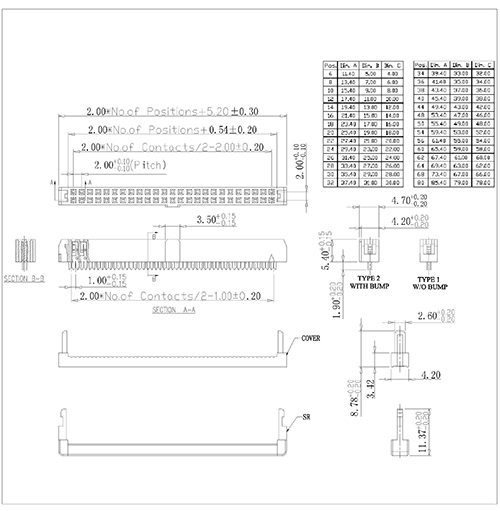 FCCS02 2.00mm IDC Socket + SR FCCS02 2.00mm IDC Socket + SR