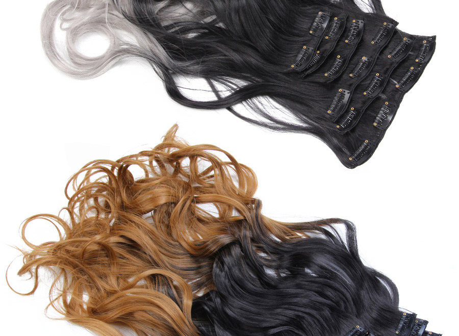 AliLeader Synthetic Body Wave Hair Weft Hairpiece 16 Clips In Hair Extension