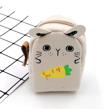 Cute rabbit style canvas coin purse