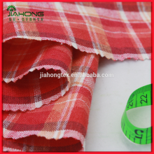 55 linen 45 rayon red check madras woven yarn dyed fabric