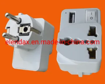 Universal Round Pin Adaptor with USB Charger P7086