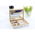 Golden Lip Shell Mirror Jewelry Box for Home Decor