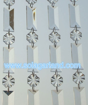 Acrylic Crystal Clear Rectangle And Flower Bead Garland Chandelier
