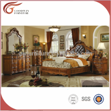 WA154 classic bedroom solid wood hand carved four poster double bed with Luxury American style
