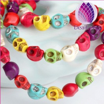 6x8mm synthetic colorful skull turquoise beads gemstone loose beads