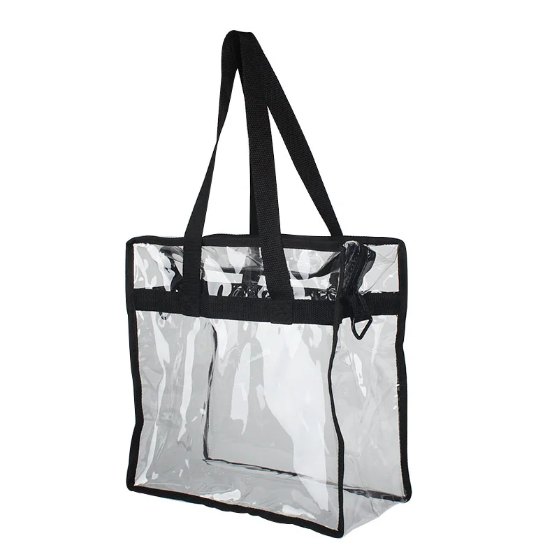 High Quality Cheap Durable Waterproof Custom Clear Handbags Clear PVC Transparent Tote Bag for NFL Stadium