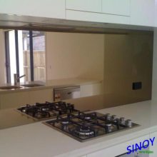 Bronze mirror for kitchen with decorative mirror colored glass