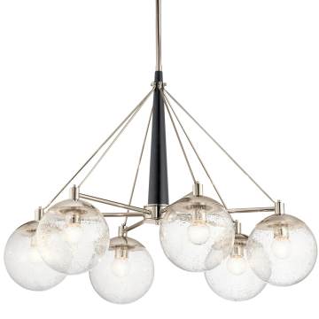 Golden Classical Sputnik Light Glass Globe Shades Chandelier
