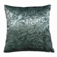Comfortable Embossed Velvet Cushion, 100% Polyester Filling