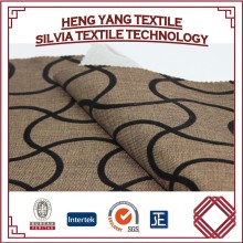 Linen/Polyester flocked fabric used for curtain sofa cushion material