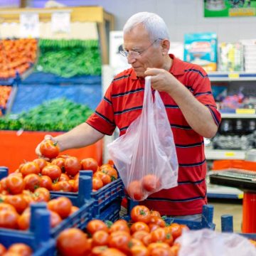 Bolsa de embalaje de comestibles para llevar de camisetas de plástico