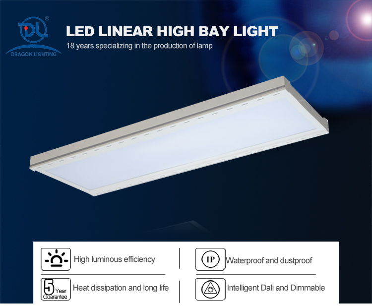 325W 130lm/w Dimmable LED High Bay Linear Light 300W