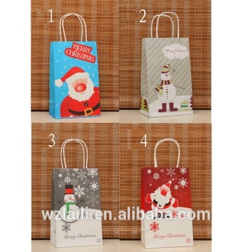 2015 Hot sales christmas gift popular hand paper bag/christmas popular hand paper bag