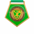 Έθιμο πράσινο σμάλτο χάλκινο πεντάγωνο μετάλλιο