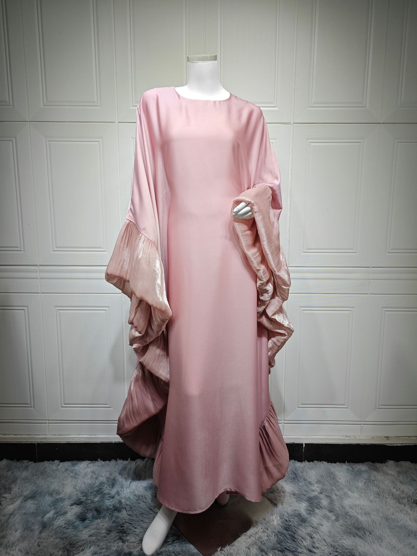 لباس کافتان با آستین پروانه مسلمان ابایا MQ201 (1) Muslim Butterfly Sleeve Abaya Elegant Kaftan Dress MQ201 (1)