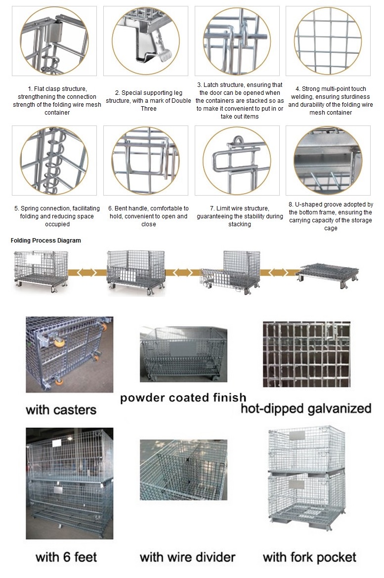 Collapsible Warehouse Folding Metal Storage Transport Logistic Container