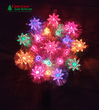TINSEL FLOWERS Lighted Tree Topper - Christmas Tree Topper Xmas Gift