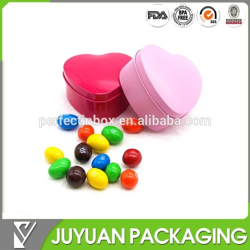 small metal candy tin box heart shape tin can wholesale