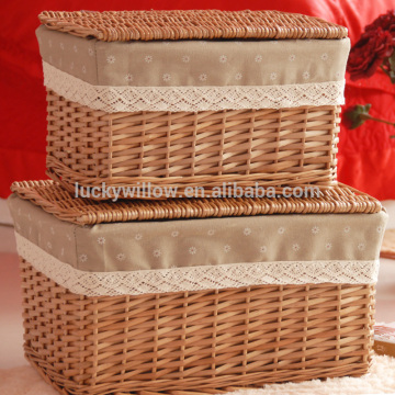 2016 new design willow material wicker suitcase for home decoration