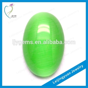 China cheapest oval shape green opal cat eye gem stone