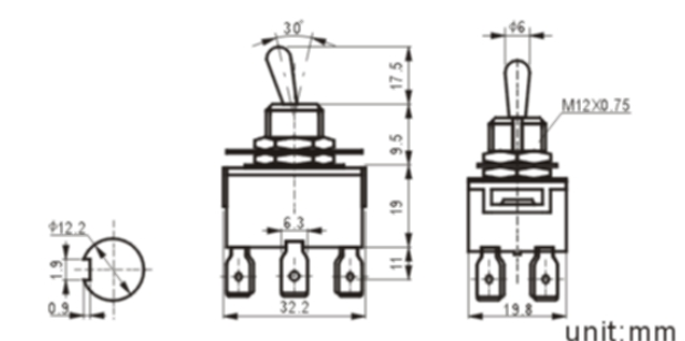 KN3(C)-223AP-1 TOGGLE SWITCH