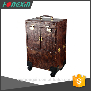Custom made rolling makeup case rolling with mirror