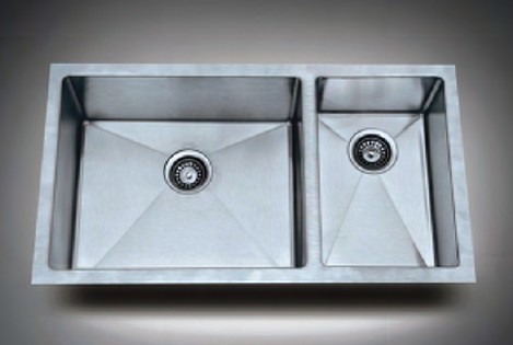 Stainless Steel Square Undermount Double Bowl Kitchen Sink