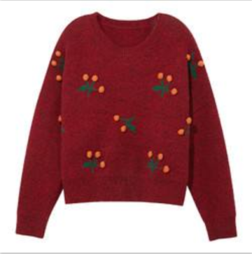 Warm and Nice Knitted Red Christmas Sweater