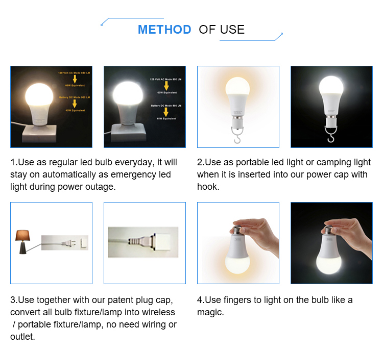 rechargeable bulb for home