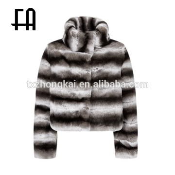 Factory direct wholesale fashion rex printed jacket/rex rabbit fur jacket