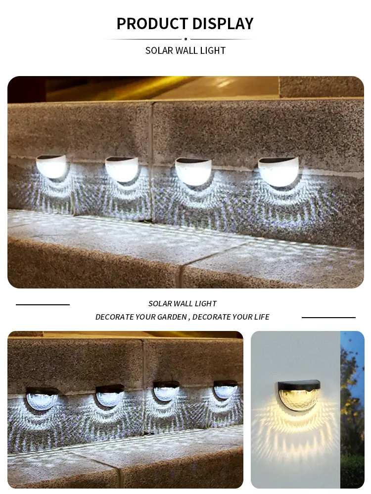 Solar-Powered Waterproof LED Wall Light for Nighttime Illumination