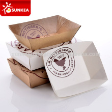 Disposable paper food pack tray