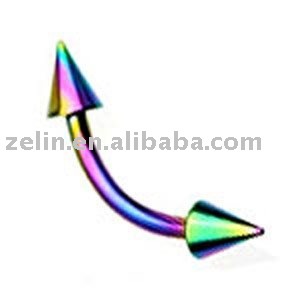 rainbow titanium eyebrow ring