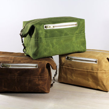 high quality waxed canvas dopp bags wholesale
