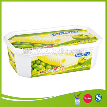 Food grade IML plastic 500g butter containers