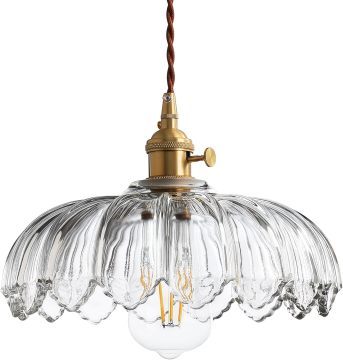 Clear and transparent glass dining table pendant light