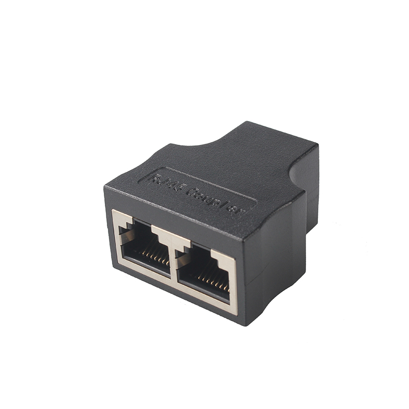 Venta en caliente RJ45 Ethernet Adaptador Femenino a 2 Puerto Femenino