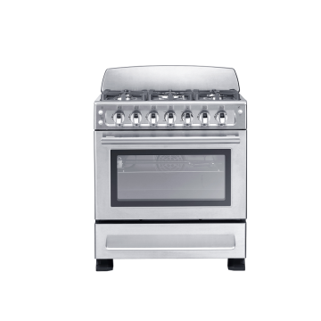 5-burner gas stove with oven in outdoor kitchen