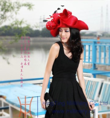 Women's Dressy Church Hat/ sinamay hats /Red Hat