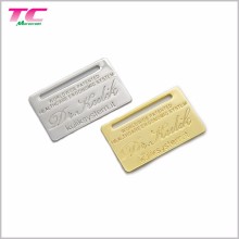 Custom Luxury Metal Plaques: Personalized Debossed Logo Name Plates for Handbags and Clothing